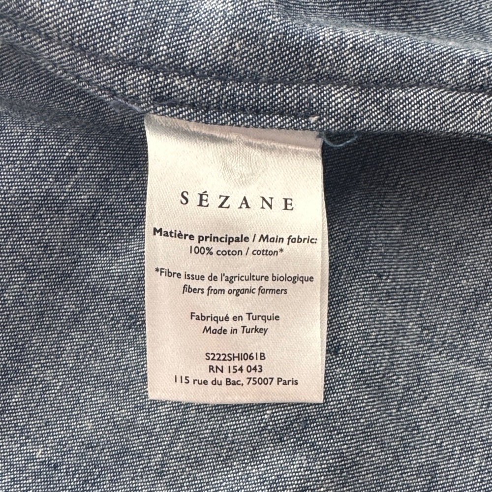 Sezane Dark Denim Tomboy Shirt Size 38 - Picture 4 of 4